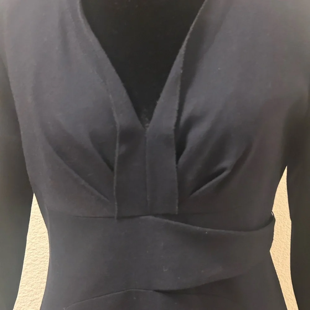 Elie Tahari Navy Long Sleeve Dress 95%Wool, New - Picture 7 of 10